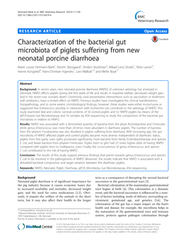 Characterization of the Bacterial Gut Microbiota of Piglets Suffering From