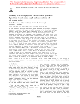 Surface Permafrost Degradation to Soil Column Depth and Representation of Soil Organic Matter