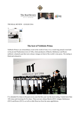 The Best of Nebbiolo Prima