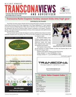 Transcona Railer Express Hockey Season Kicks Into High Gear