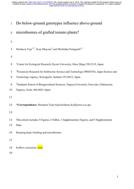 Do Below-Ground Genotypes Influence Above-Ground Microbiomes Of