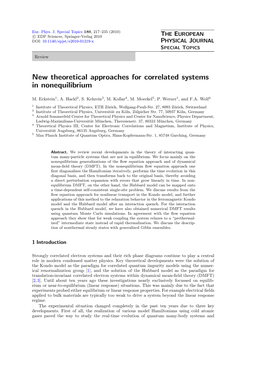 New Theoretical Approaches for Correlated Systems in Nonequilibrium