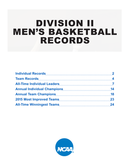 Division Ii Men's Basketball Records