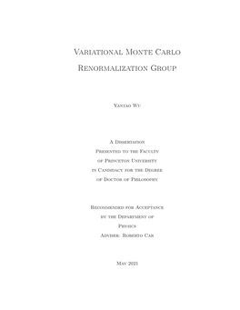 Variational Monte Carlo Renormalization Group
