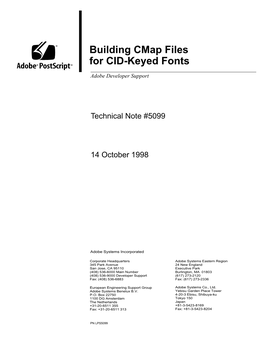Building Cmap Files for CID-Keyed Fonts