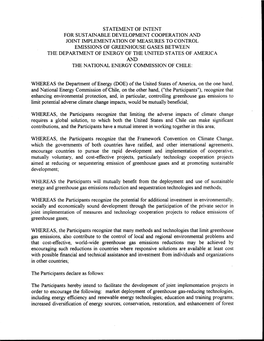 Statement of Intent for Sustainable Development