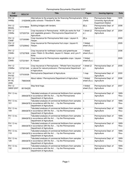 2007 Documents Checklist