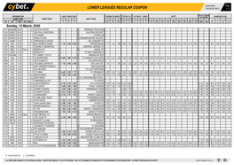 Lower Leagues Regular Coupon 15/03/2020 08:51 1 / 5