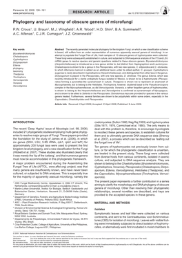 Phylogeny and Taxonomy of Obscure Genera of Microfungi