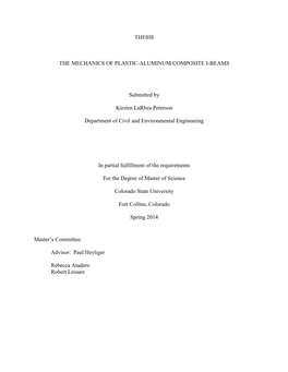 Thesis the Mechanics of Plastic-Aluminum Composite