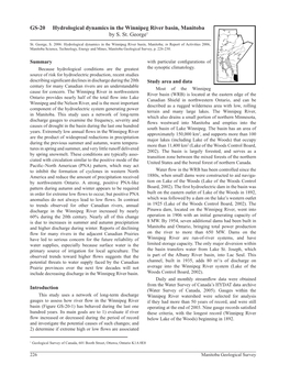 Hydrological Dynamics in the Winnipeg River Basin, Manitoba by S