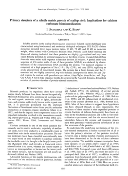 Primary Structure of a Soluble Matrix Protein of Scallop Shell