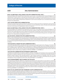 AAD Arts Administration