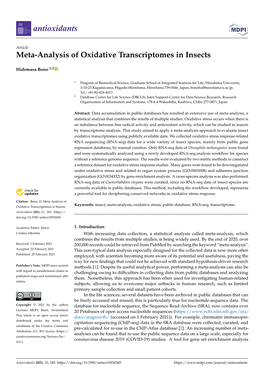 Meta-Analysis of Oxidative Transcriptomes in Insects