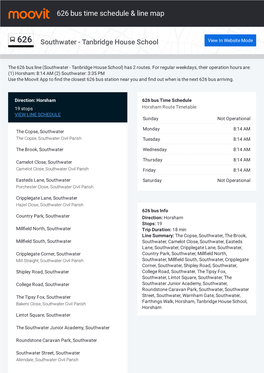 626 Bus Time Schedule & Line Route