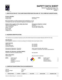 SAFETY DATA SHEET Santa Cruz Biotechnology, Inc