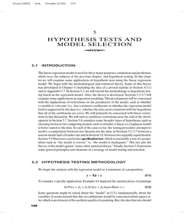 Hypothesis Tests and Model Selection 109