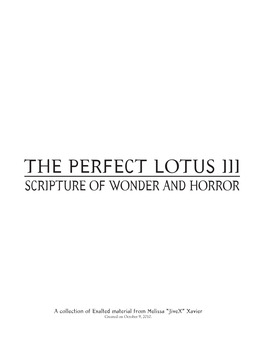 The Perfect Lotus Iii Scripture of Wonder and Horror