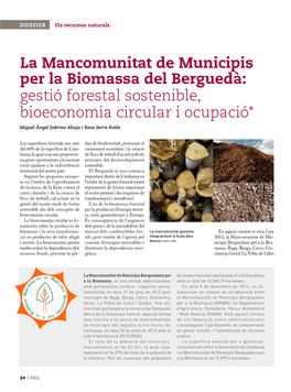 Gestió Forestal Sostenible, Bioeconomia Circular I Ocupació* Miguel Àngel Sobrino Abuja I Rosa Serra Rotés