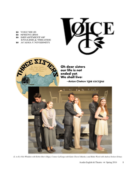 Spring 2016  Department of English & Theatre  Acadia University