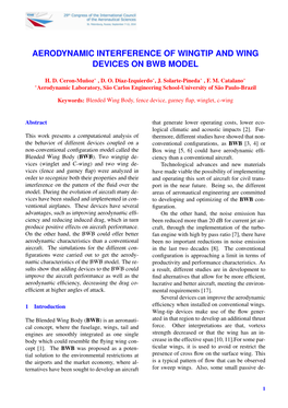 Aerodynamic Interference of Wingtip and Wing Devices on Bwb Model