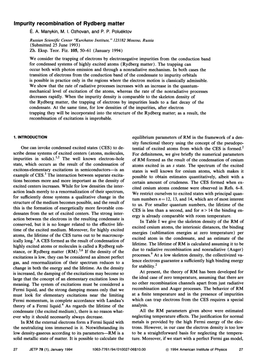 Impurity Recombination of Rydberg Matter E