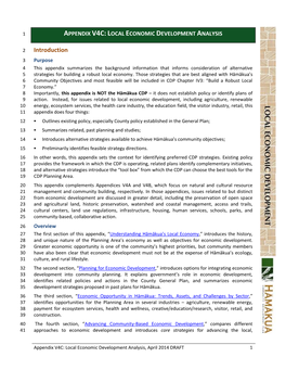 Appendix V4c: Local Economic Development Analysis