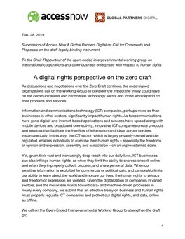 A Digital Rights Perspective on the Zero Draft