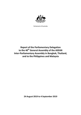 Report of the Parliamentary Delegation to the 40Th General