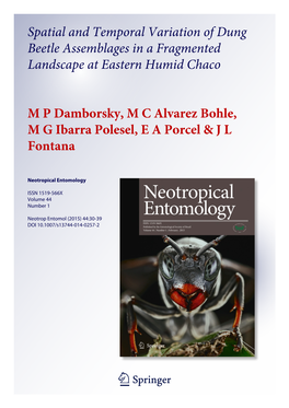 Spatial and Temporal Variation of Dung Beetle Assemblages in a Fragmented Landscape at Eastern Humid Chaco