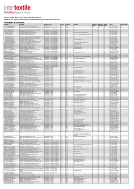 Domestic Exhibitors