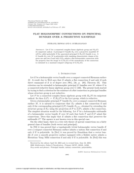 Flat Holomorphic Connections on Principal Bundles Over a Projective Manifold