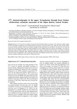 Δ13c Chemostratigraphy in the Upper Tremadocian Through Lower Katian (Ordovician) Carbonate Succession of the Siljan District, Central Sweden