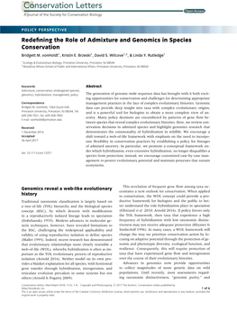 Redefining the Role of Admixture and Genomics in Species Conservation