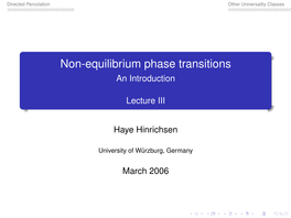 Non-Equilibrium Phase Transitions an Introduction