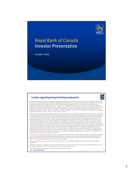 Royal Bank of Canada Investor Presentation