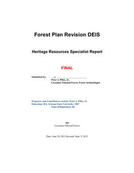 Heritage Resources Specialist Report