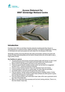 Access Statement for WWT Slimbridge Wetland Centre