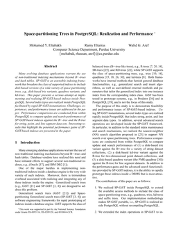 Space-Partitioning Trees in Postgresql: Realization and Performance ∗