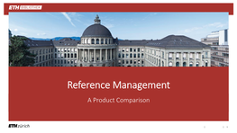 Reference Management a Product Comparison
