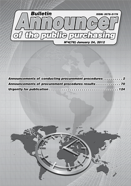 Of the Public Purchasing Announcernº4(78) January 24, 2012