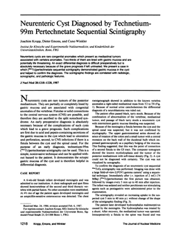 Neurenteric Cyst Diagnosed by Technetium 99M Pertechnetate Sequential Scintigraphy