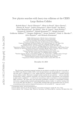 New Physics Searches with Heavy-Ion Collisions at the CERN Large Hadron Collider