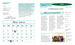 APRIL 2012 WVHRC 2012” by the WV Bar Foundation and Its Board Volume 4 Issue 4 West Virginia Human Rights of Directors