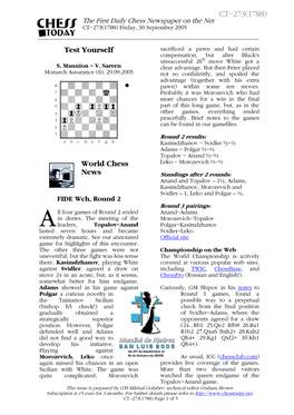 Test Yourself World Chess News CT-273(1788)