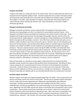 Inorganic Insecticides Inorganic Insecticides Are Compounds That Are Not Carbon Based