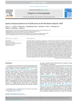 Spatio-Temporal Patterns of Stratification on the Northwest