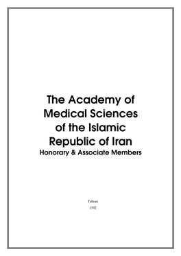 The Academy of Medical Sciences of the Islamic Republic of Iran Honorary & Associate Members