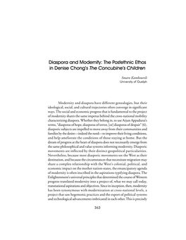 Diaspora and Modernity: the Postethnic Ethos in Denise Chong's