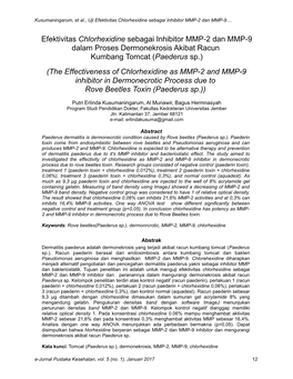 Efektivitas Chlorhexidine Sebagai Inhibitor MMP-2 Dan MMP-9